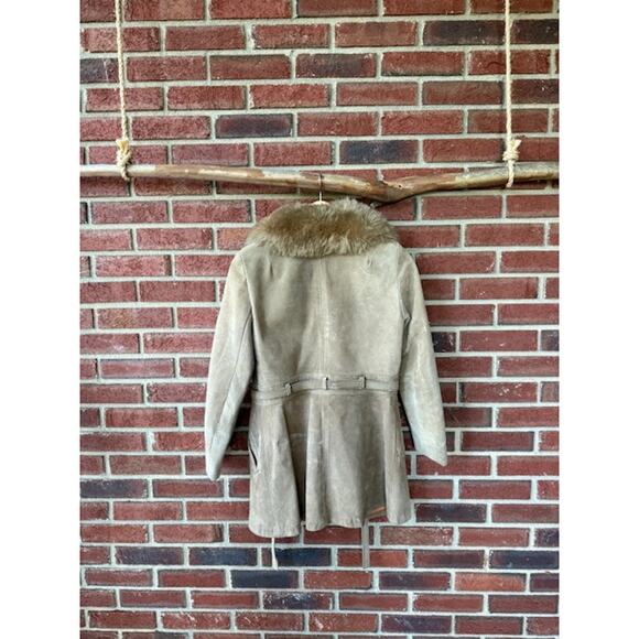 Vintage Penny Lane Tan Suede Jacket with Fur Collar Size XS-S - Picture 5 of 9
